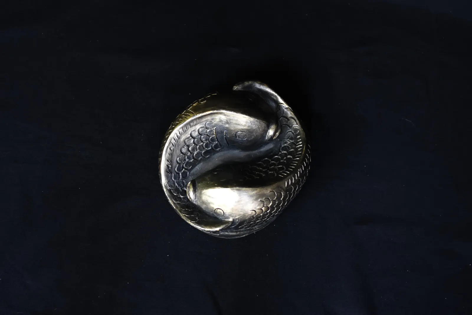 Médaillon poisson résine acrylique - bronze