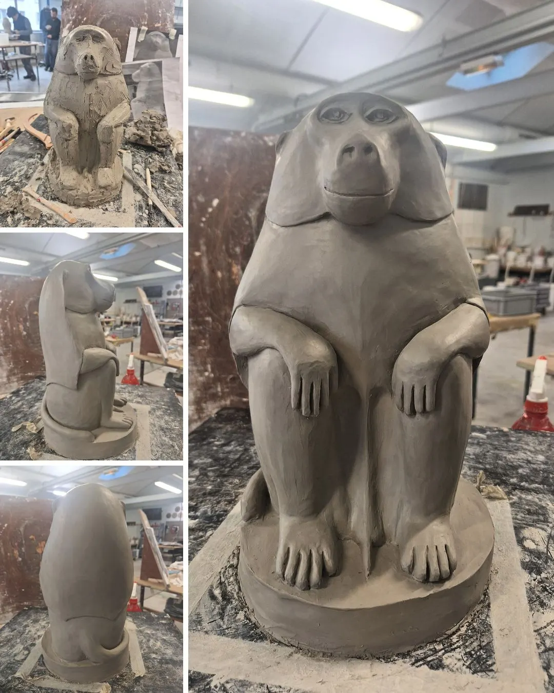 Singe en mousse polyuréthane rigide - pierre sombre — vue 3