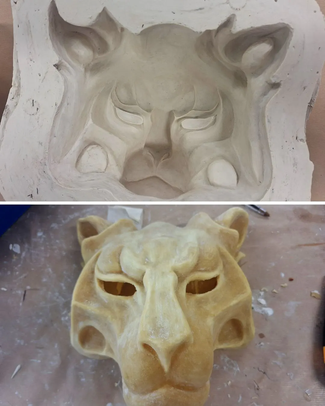 Masque de lionne en latex - bronze — vue 2
